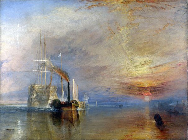 William Turner,The Fighting Téméraire tugged_to_her_last_Berth to be broken, 1838