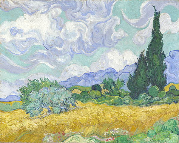 Van Gogh Dutch Post Impressionist Wheat Field With Cypresses ART 