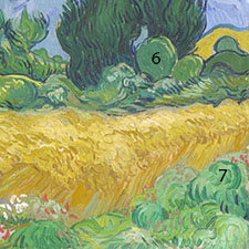 van-Gogh-a-Wheatfield-with-cypresses-pigments-bushes-6-7