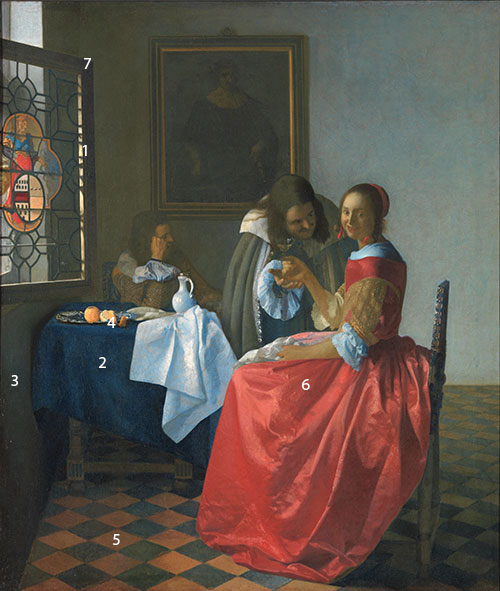 Vermeer-The-girl-with-a-wine-glass-pigments