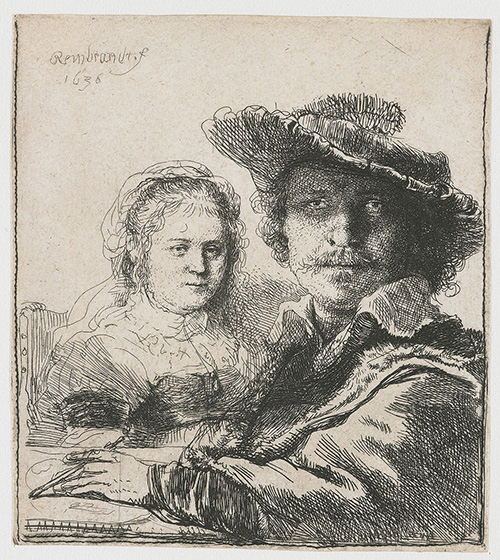 Rembrandt_Self-portrait_with_Saskia_etching