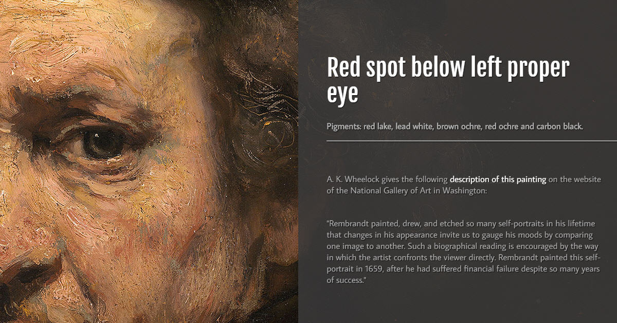 Rembrandt, Self-Portrait - Pigment Analysis at