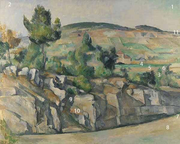Paul-Cezanne-Hillside-in-Provence-pigments