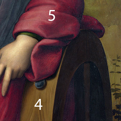 Raphael-Saint-Catherine-of-Alexandria-pigments-4-5