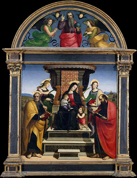 Raphael_Madonna_and_Child_Enthroned_with_Saints