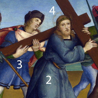 Raphael-The-Procession-to-Calvary-pigments-2-3-4