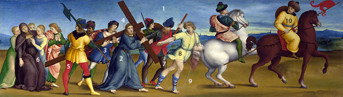 Raphael-The-Procession-to-Calvary-pigments