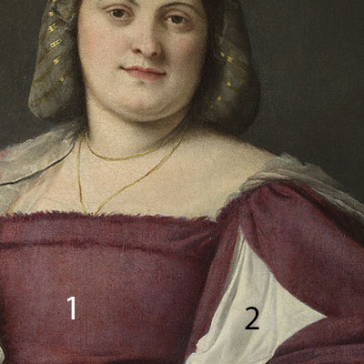 La Schiavona Titian : Portrait of a Lady 1510 D6050 Canvas Gallery Wrapped Giclee Wall Art Print