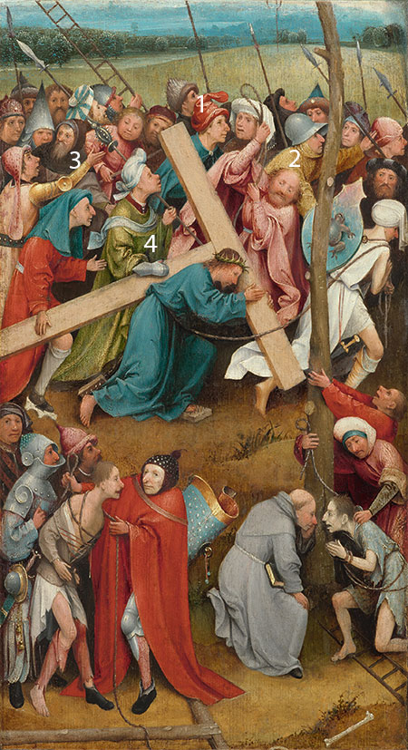 Hieronymus-Bosch-Christ-carrying-cross-pigments