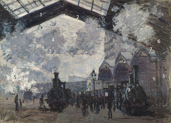 Monet-The-Gare-Saint-Lazare-pigments