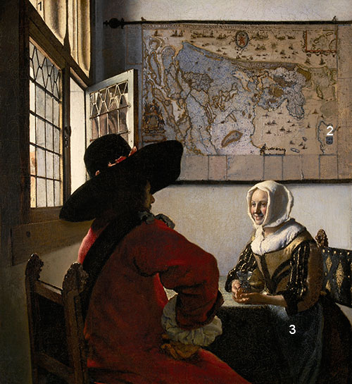 Vermeer-Officer-and-laughing-girl-pigments