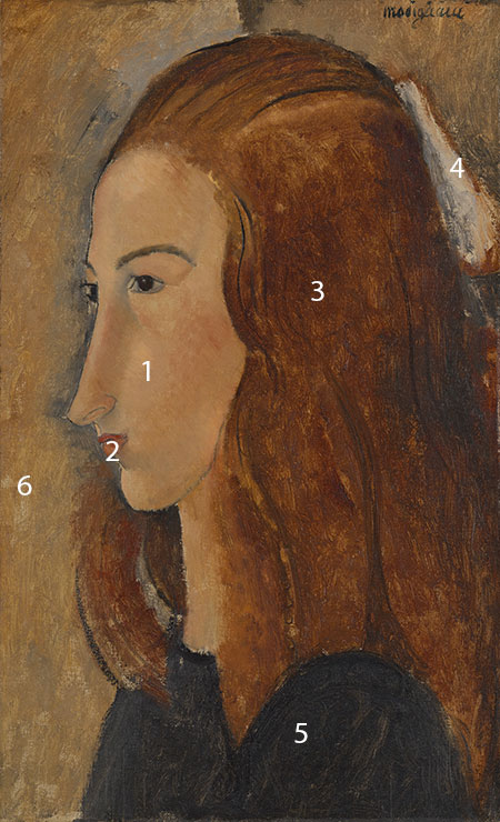 Modigliani-Portrait-of-a-Young-Woman-pigments