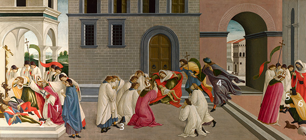 Botticelli-Three-Miracles-of-Saint-Zenobius-London-pigments